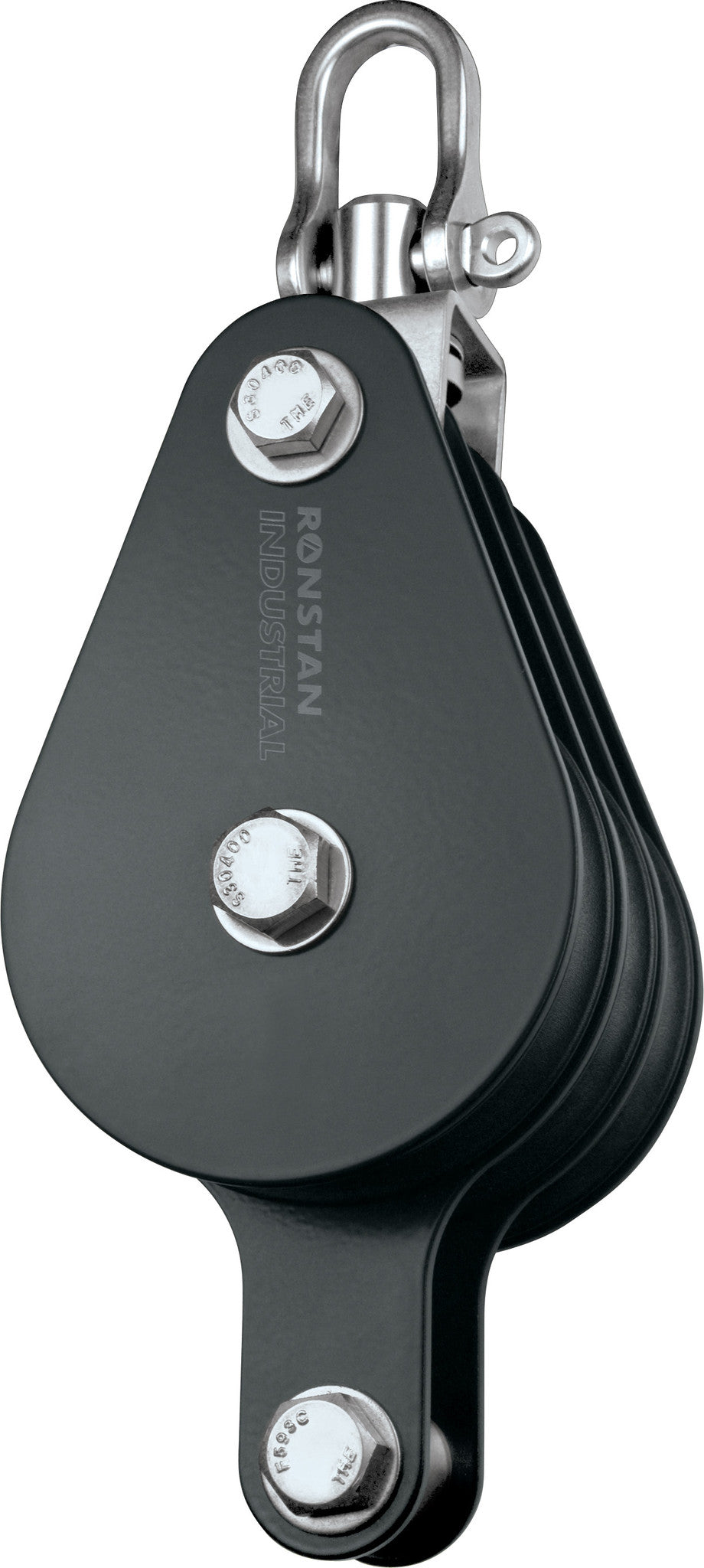 Industrial Block,Triple,. 75mm Sheave,Becket,Swivel
