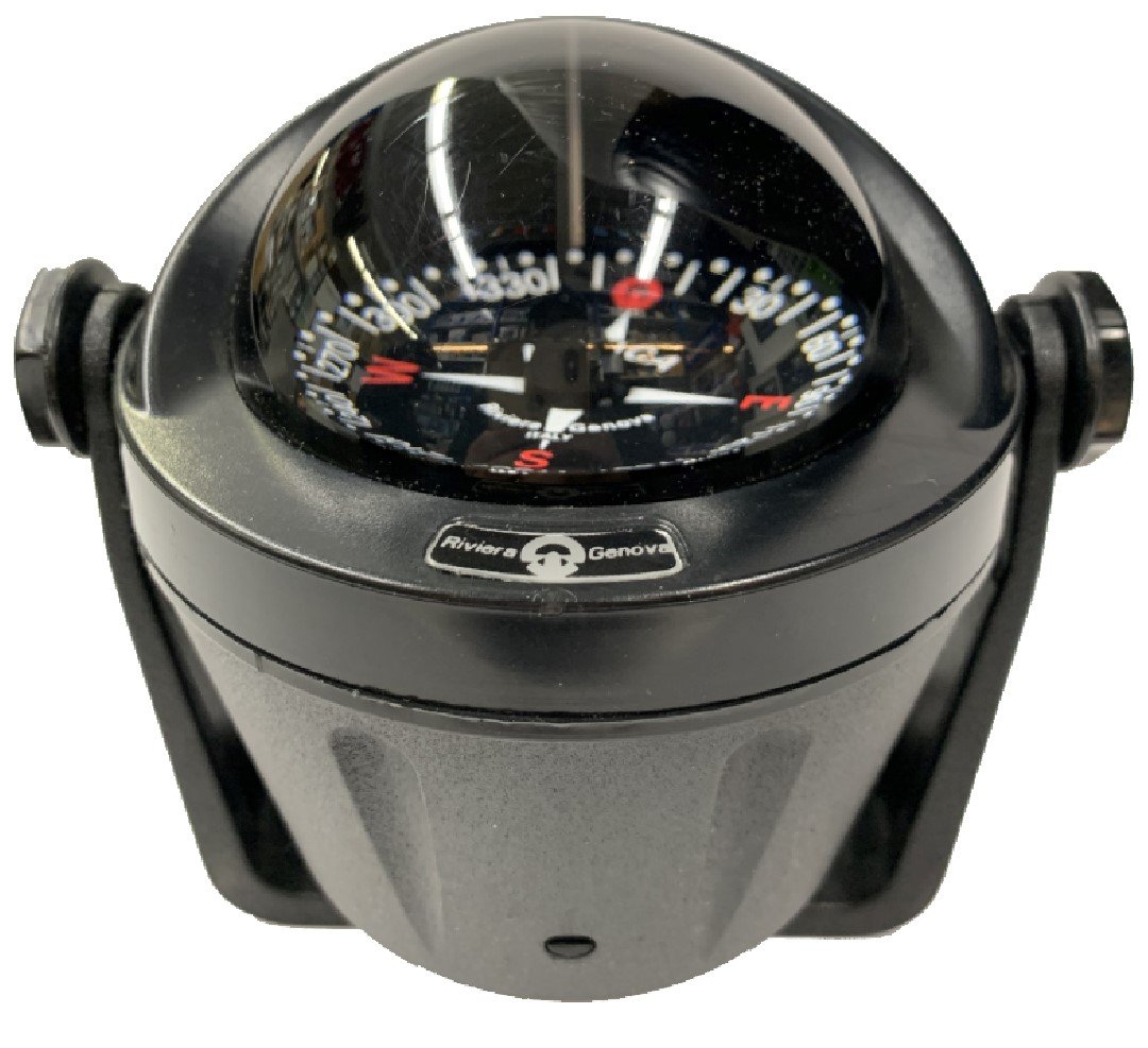 Riviera Artica Bracket Mount Compass Black - Steveston Marine and Hardware