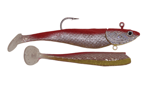 Lighthouse 4oz Mega Bite Swim Tail Jigs Super Lure Fireball 2 pcs - Steveston Marine and Hardware
