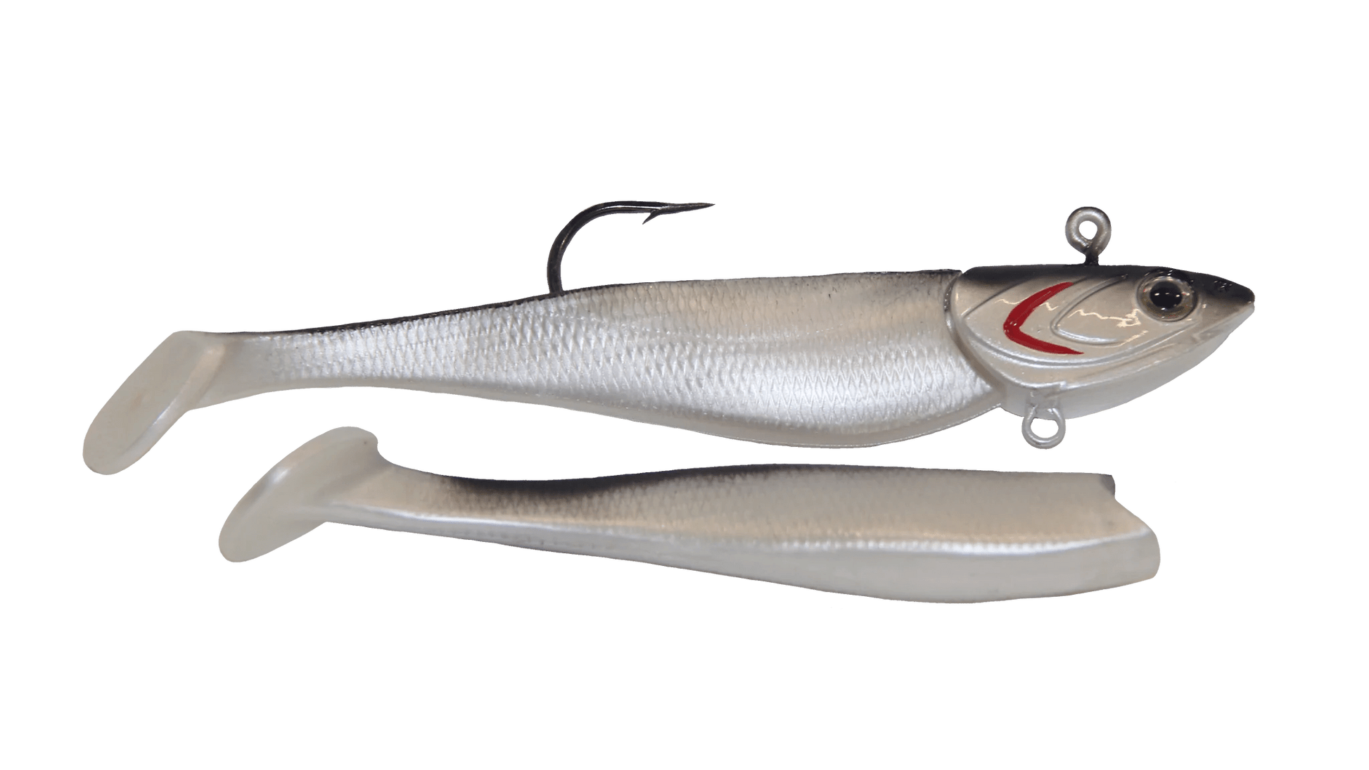Lighthouse 4oz Mega Bite Swim Tail Jigs Super Lure White Russian 2 pcs - Steveston Marine and Hardware