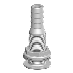 Tru Design Thruhull With19mm Hose Barb White - 90427