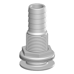 Tru Design Thruhull With 25mm Hose Barb White - 90430 - Steveston Marine and Hardware