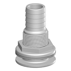 Tru Design Thruhull With 32mm Hose Barb White - 90433 - Steveston Marine and Hardware