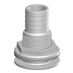 Tru Design Thruhull With 38mm Hose Barb White - 90434 - Steveston Marine and Hardware