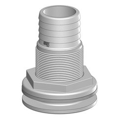 Tru Design Thruhull With 50mm Hose Barb White - 90435 - Steveston Marine and Hardware