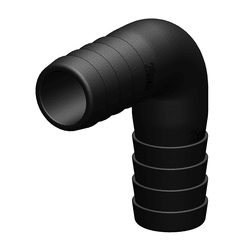 Tru Design 90 Degree Hose Connector 25mm Black - 90494 - Steveston Marine and Hardware