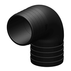 Tru Design 90 Degree Hose Connector 50mm Black - 90496 - Steveston Marine and Hardware