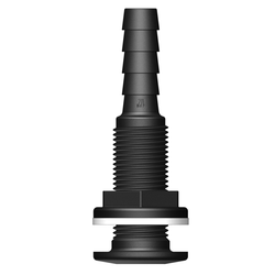 Tru Design Thruhull With 13mm Hose Barb Black - 90522