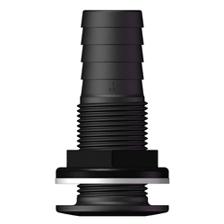 Tru Design Thruhull With 28mm Hose Barb Black - 90525 - Steveston Marine and Hardware