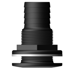 Tru Design Thruhull With 38mm Hose Barb Black - 90527