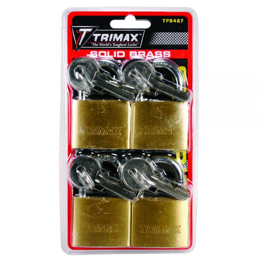 Trimax Padlock 4Pk Keyed Alike