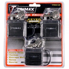Trimax Dual Locking Weather Proof Solid Steel Lock - Steveston Marine and Hardware