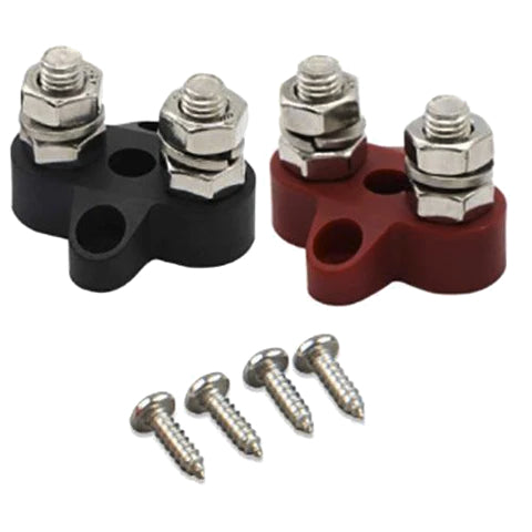 Victron Dual Terminal Stud M8-Linked Set (1 Red/1 Black) - VBB413020010