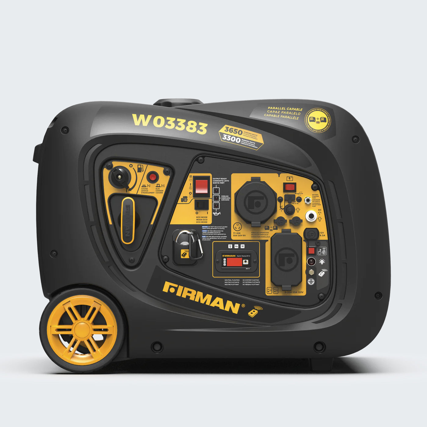 Firman Gas Inverter Portable Generator 3650W w/ Remote Whisper Series Electric Start - W03383