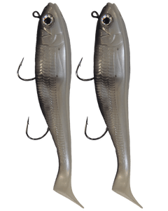 Lighthouse 3oz Mega Bite Swim Tail Jig White Line 2 pcs - Steveston Marine and Hardware