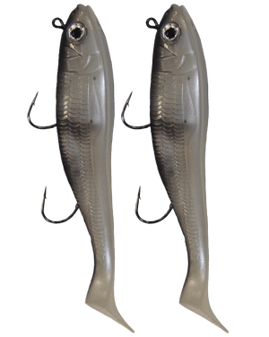 Lighthouse 3oz Mega Bite Swim Tail Jig White Line 2 pcs - Steveston Marine and Hardware
