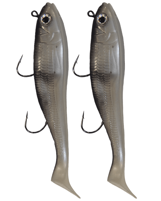 Lighthouse 6oz Mega Bite Swim Tail Jigs Swimtail White Line Swim Tail Jig 2 pcs - Steveston Marine and Hardware