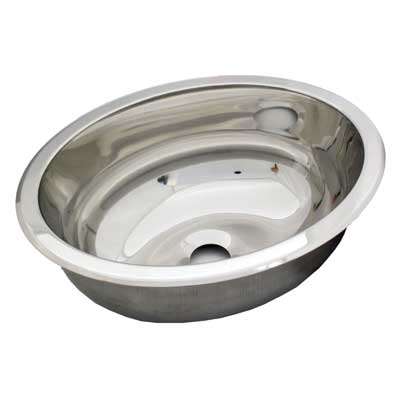 Ambassador Marine Stainless Steel Oval Sink 11-1/4
