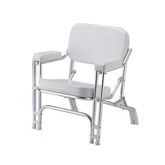 White Padded Deck Chair Stainless Frame - Steveston Marine and Hardware