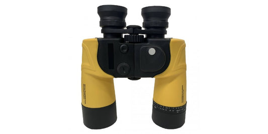 7X50 Waterproof Binocular With Rangefinder And Compass Yellow Black