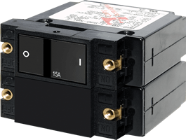 Blue Sea Systems A - Series Flat Rocker Circuit Breaker - Double Pole 15A - 7411 - Steveston Marine and Hardware