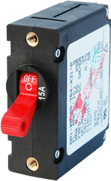 Blue Sea Systems A - Series Red Toggle Circuit Breaker - Single Pole 15A - 7209 - Steveston Marine and Hardware