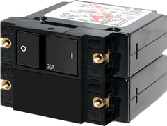 Blue Sea Systems A - Series Flat Rocker Circuit Breaker - Double Pole 20A - 7413 - Steveston Marine and Hardware