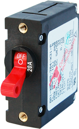 Blue Sea Systems A-Series Red Toggle Circuit Breaker - Single Pole 20A - 7213