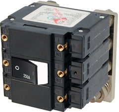 Blue Sea Systems C - Series Flat Rocker Circuit Breaker - Triple Pole 250A - 7477 - Steveston Marine and Hardware
