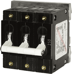 Blue Sea Systems C - Series White Toggle Circuit Breaker - Triple Pole 250 Amp - 7270 - Steveston Marine and Hardware