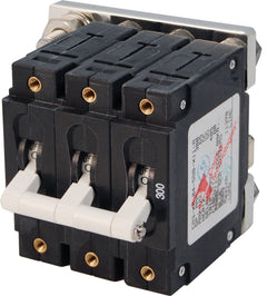 Blue Sea Systems C - Series White Toggle Circuit Breaker - Triple Pole 300 Amp - 7271 - Steveston Marine and Hardware