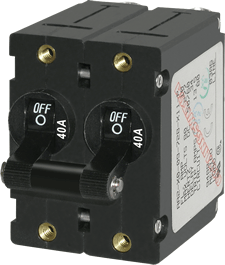Blue Sea Systems A - Series Black Toggle Circuit Breaker - Double Pole 40A - 7239 - Steveston Marine and Hardware