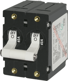 Blue Sea Systems A - Series White Toggle Circuit Breaker - Double Pole 40A - 7240 - Steveston Marine and Hardware