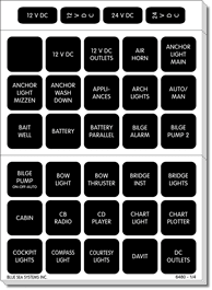 Blue Sea Systems Waterproof DC Label Kit - 120 Black Square Labels - 4217 - Steveston Marine and Hardware