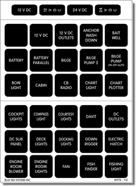 Blue Sea Systems Waterproof DC Label Kit - 60 Black Square Labels - 4216 - Steveston Marine and Hardware