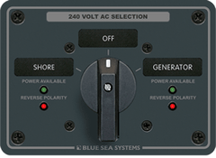 Blue Sea Systems AC Rotary Switch Panel 65 Ampere 2 positions + OFF, 3 Pole - 8363 - Steveston Marine and Hardware