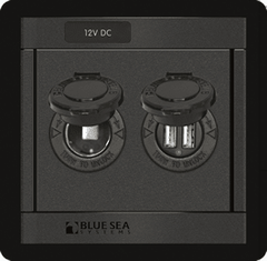 Blue Sea Systems 360 Panel - 12V DC Socket and Dual USB Charger - 1478 - Steveston Marine and Hardware