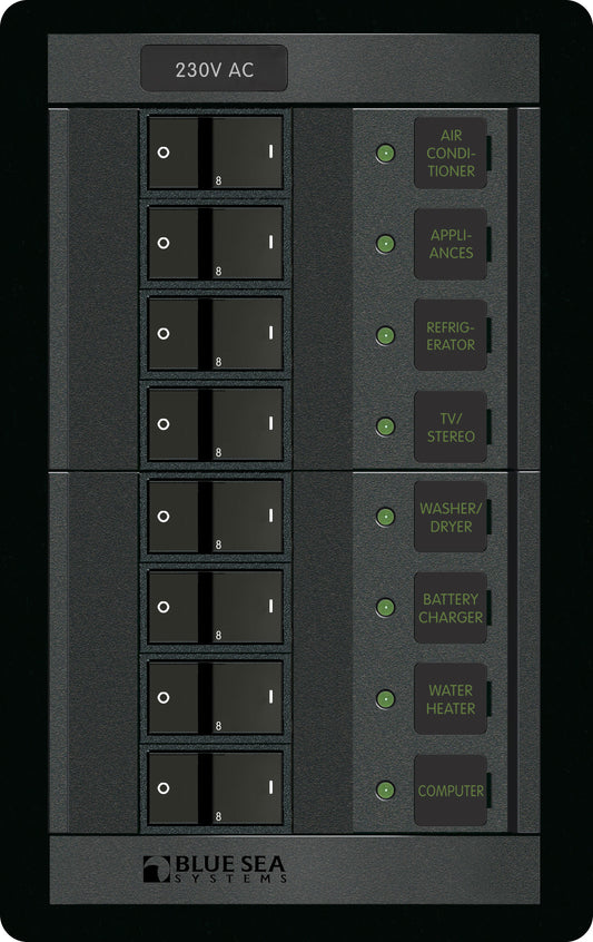 Blue Sea Panel 360 230Vac 8 Pos