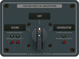 Blue Sea Systems AC Rotary Switch Panel 30 Ampere 2 positions + OFF, 4 Pole - 8386 - Steveston Marine and Hardware