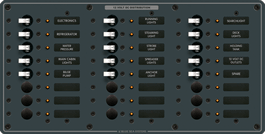 Blue Sea Systems Traditional Metal DC Panel - 24 Positions - 8264 - Steveston Marine and Hardware
