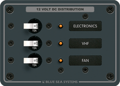 Blue Sea Systems Traditional Metal DC Panel - 3 Positions - 8025 - Steveston Marine and Hardware