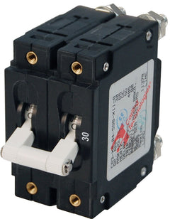 Blue Sea Systems C - Series White Toggle Circuit Breaker - Double Pole 30 Amp - 7365 - Steveston Marine and Hardware