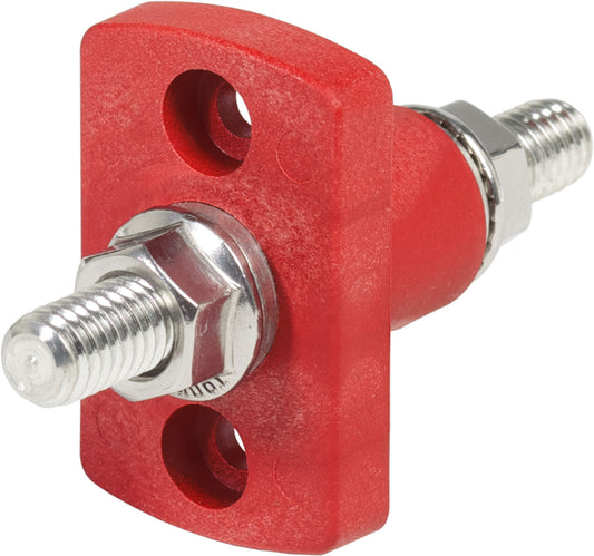 Blue Seas Terminal Feed Through Connector - 3/8"-16 Studs (Red)