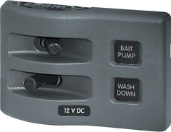 Blue Sea Systems WeatherDeckÂ® 12V DC Waterproof Switch Panel - 2 Position - 4303 - Steveston Marine and Hardware