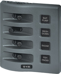 Blue Sea Systems WeatherDeckÂ® 12V DC Waterproof Switch Panel - 4 Position - 4305 - Steveston Marine and Hardware