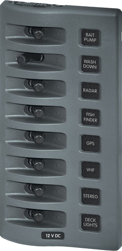 Blue Sea Systems WeatherDeckÂ® 12V DC Waterproof Switch Panel - 8 Position - 4309 - Steveston Marine and Hardware