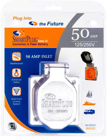 SmartPlug Boat Inlet - Stainless Steel Cover 50-Amp