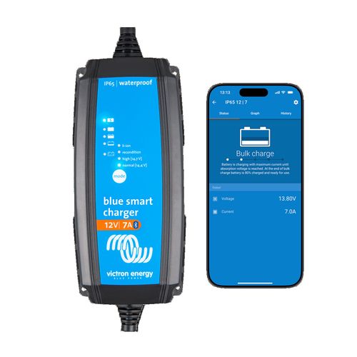 Victron Blue Smart IP65 Charger 6V/12V- 1.1 120V NEMA 1-15 Retail - BPC120134124R