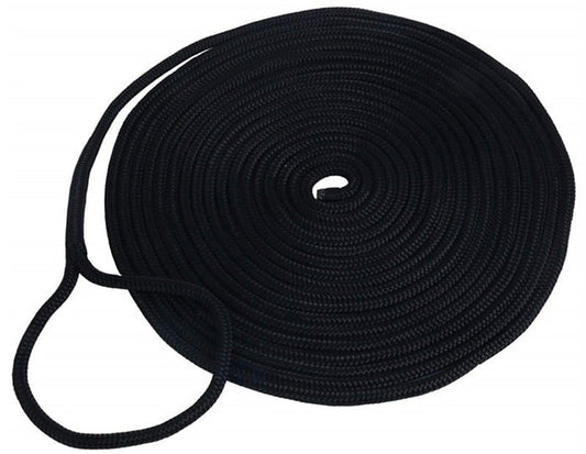 Mariner Dockline Double Braid - 1/2 x 15 - Black