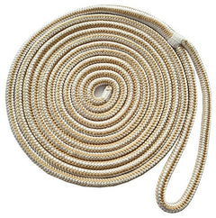 Mariner Dockline Double Braid - 5/8 x 15 - Gold White - Steveston Marine and Hardware